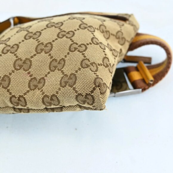AUTHENTIC GUCCI GG Canvas Waist bag Beige Yellow bsj580-110825 - Picture 5 of 16